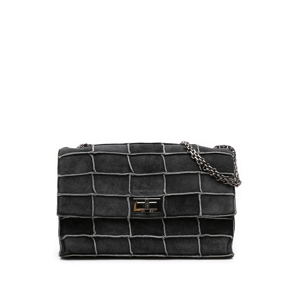 Pre-Loved Chanel Identification Suede Patchwork Reissue 2.55 Flap